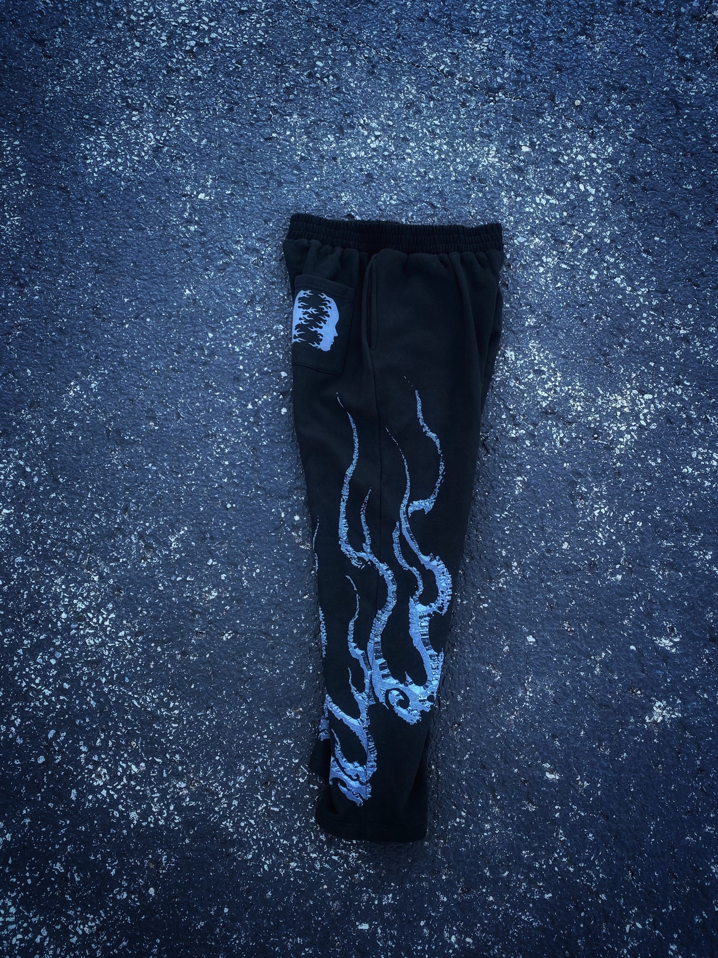 TWOFACED FLAME SWEATPANTS BLACK